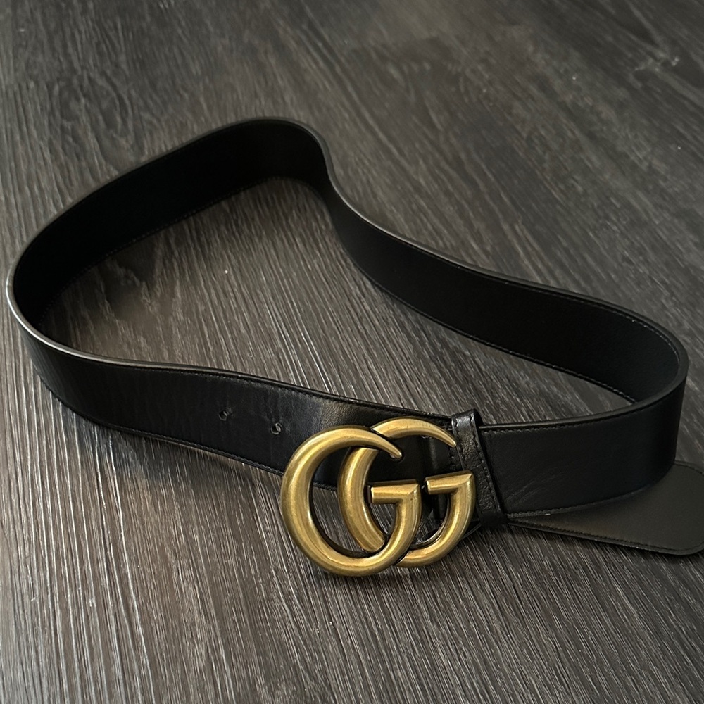 Gucci Black and Gold Women's Belt